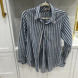 Nili Lotan blue and white striped blouse size S